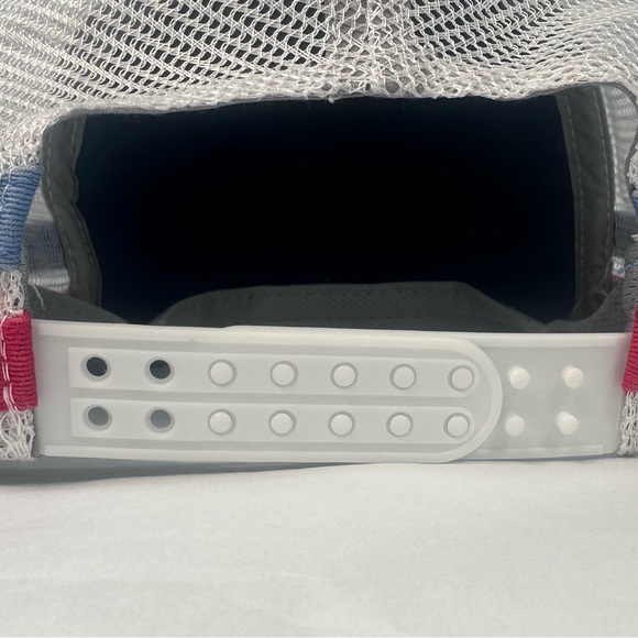 Blue with White Mesh & Side Stripes USA Patch Snapback Hat Cap - Picture 13 of 13